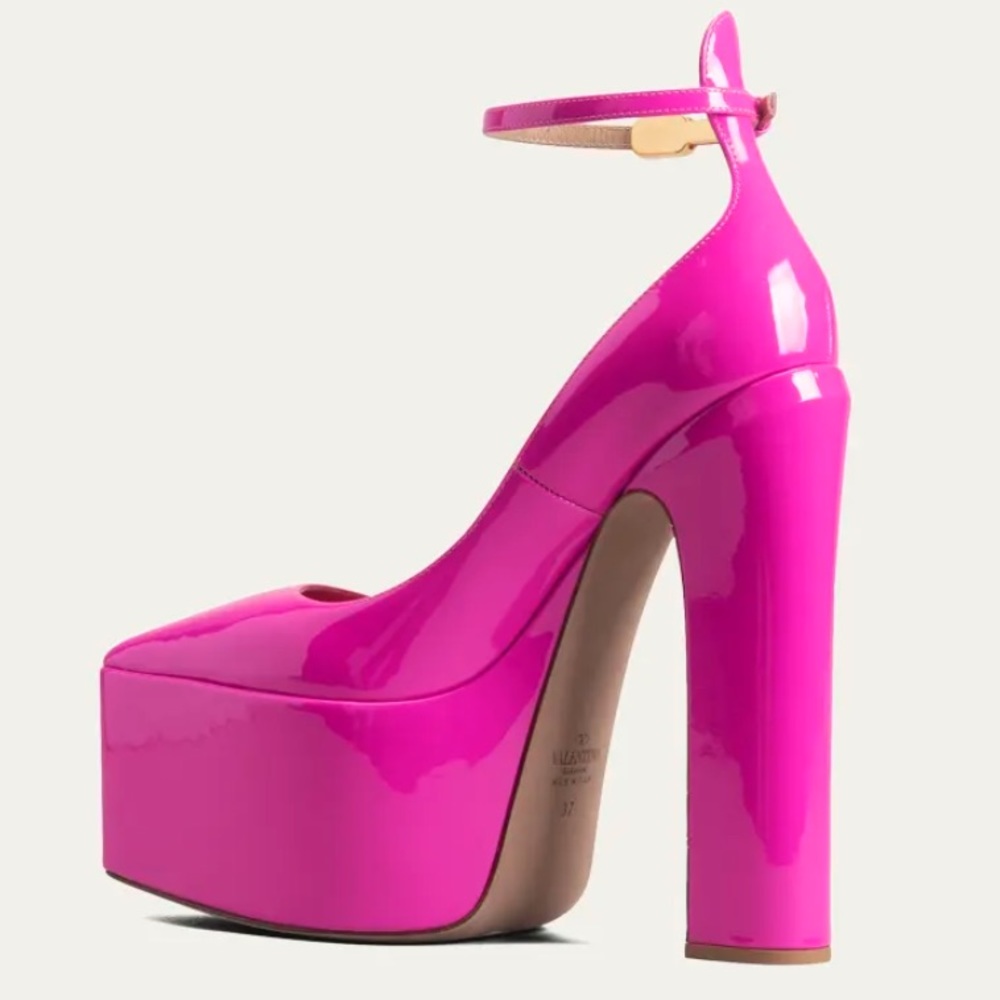 VALENTINO Rockstud Tan-Go Ankle Strap Platform Heel Pump - Picture 3 of 11